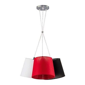 Duolla - Lustr na lanku ROSSA 3xE27/40W/230V bílá/černá/červená