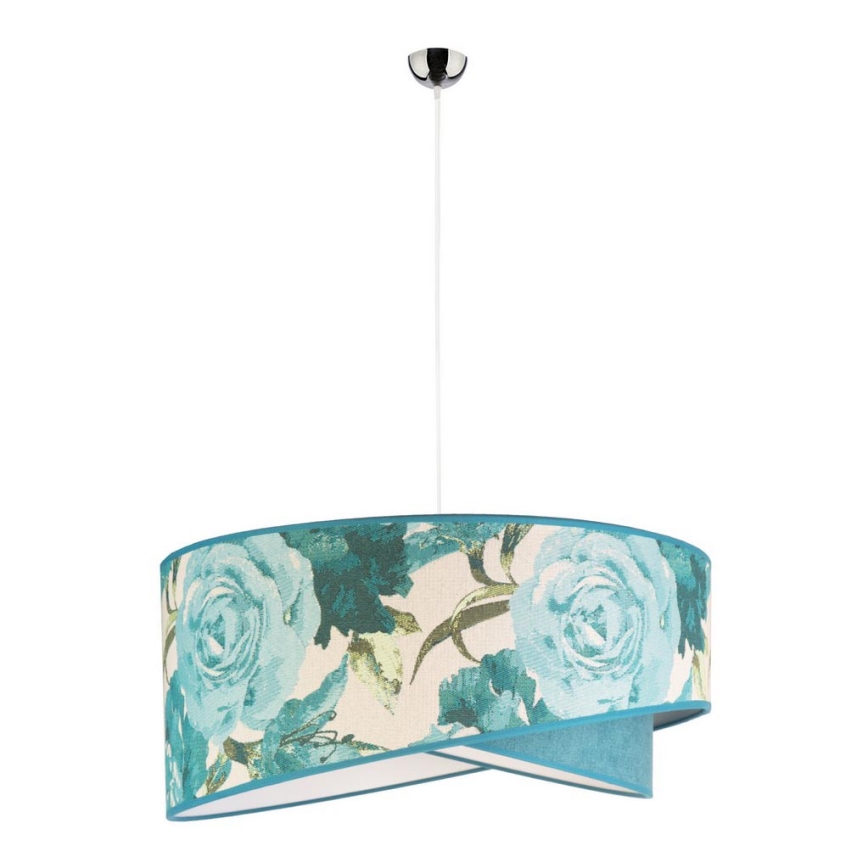 Duolla - Lustr na lanku ROYAL 1xE27/40W/230V pr. 50 cm tyrkysová