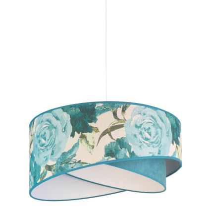 Duolla - Lustr na lanku ROYAL 1xE27/40W/230V pr. 50 cm tyrkysová