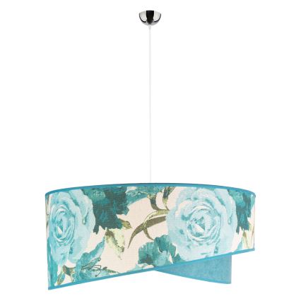 Duolla - Lustr na lanku ROYAL 1xE27/40W/230V pr. 50 cm tyrkysová