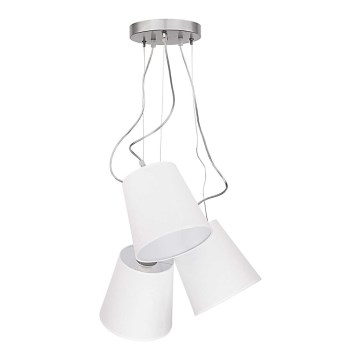 Duolla - Lustr na lanku SHANDY 3xE27/40W/230V pr. 24 cm bílá