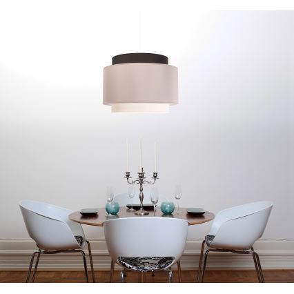 Duolla - Lustr na lanku SOHO 1xE27/40W/230V pr. 40 cm šedá/černá/bílá