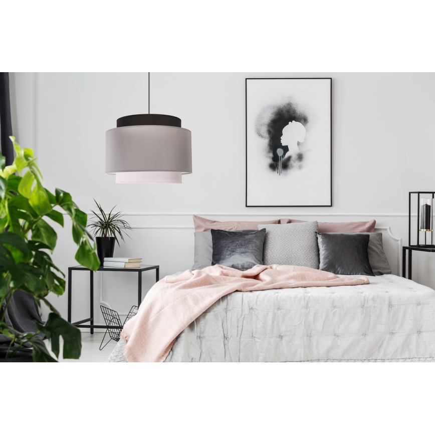 Duolla - Lustr na lanku SOHO 1xE27/40W/230V pr. 40 cm šedá/černá/bílá