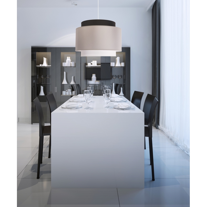 Duolla - Lustr na lanku SOHO 1xE27/40W/230V pr. 40 cm šedá/černá/bílá