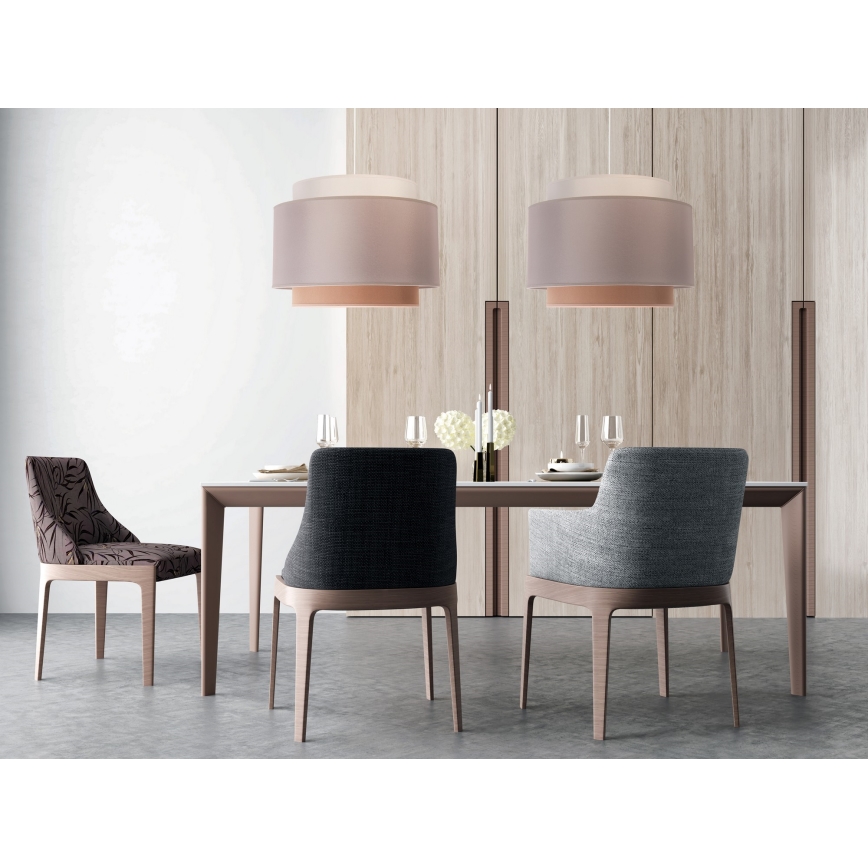 Duolla - Lustr na lanku SOHO 1xE27/40W/230V pr. 40 cm šedá/krémová/béžová