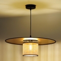 Duolla - Lustr na lanku TOKYO RATTAN 1xE27/15W/230V pr. 50 cm zlatá/ratan