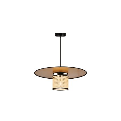 Duolla - Lustr na lanku TOKYO RATTAN 1xE27/15W/230V pr. 50 cm zlatá/ratan
