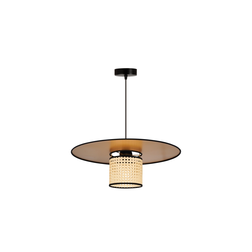 Duolla - Lustr na lanku TOKYO RATTAN 1xE27/15W/230V pr. 50 cm zlatá/ratan