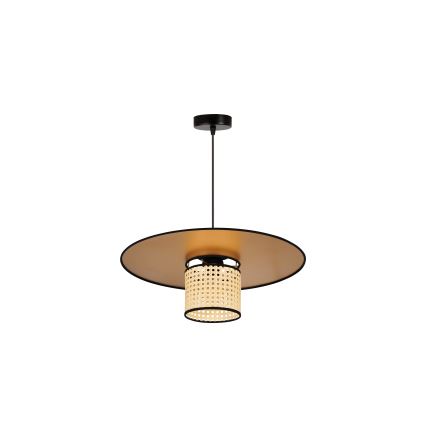 Duolla - Lustr na lanku TOKYO RATTAN 1xE27/15W/230V pr. 50 cm zlatá/ratan