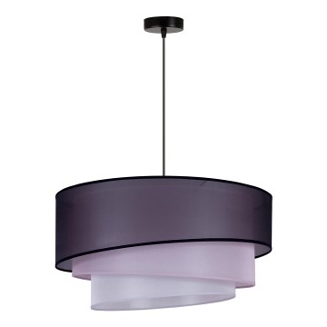 Duolla - Lustr na lanku TRIO 1xE27/15W/230V pr. 45 cm černá/růžová/stříbrná