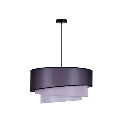 Duolla - Lustr na lanku TRIO 1xE27/15W/230V pr. 45 cm černá/růžová/stříbrná