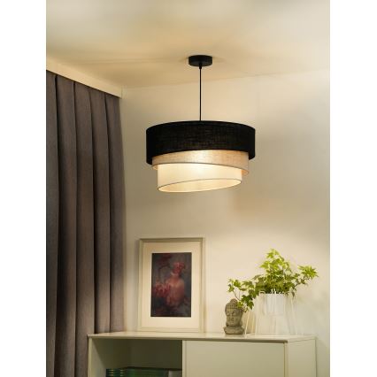 Duolla - Lustr na lanku TRIO 1xE27/15W/230V pr. 45 cm černá/šedá/bílá