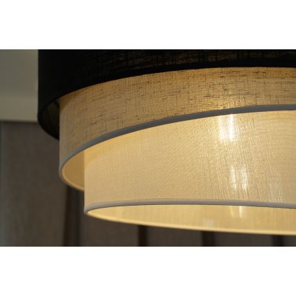 Duolla - Lustr na lanku TRIO 1xE27/15W/230V pr. 45 cm černá/šedá/bílá