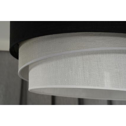 Duolla - Lustr na lanku TRIO 1xE27/15W/230V pr. 45 cm černá/šedá/bílá