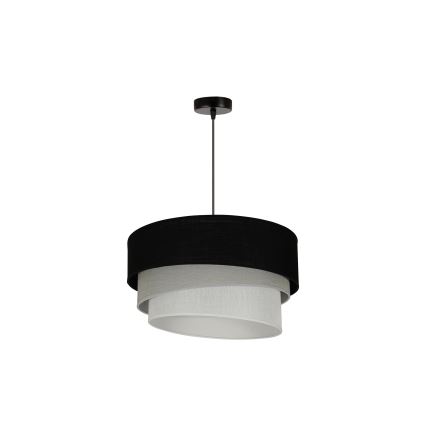 Duolla - Lustr na lanku TRIO 1xE27/15W/230V pr. 45 cm černá/šedá/bílá