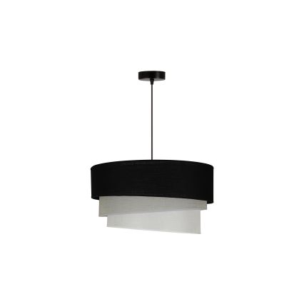 Duolla - Lustr na lanku TRIO 1xE27/15W/230V pr. 45 cm černá/šedá/bílá
