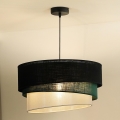 Duolla - Lustr na lanku TRIO 1xE27/15W/230V pr. 45 cm černá/zelená/bílá