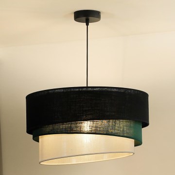 Duolla - Lustr na lanku TRIO 1xE27/15W/230V pr. 45 cm černá/zelená/bílá