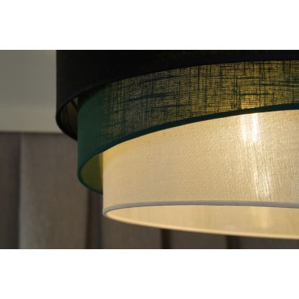 Duolla - Lustr na lanku TRIO 1xE27/15W/230V pr. 45 cm černá/zelená/bílá