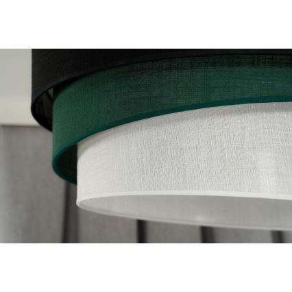 Duolla - Lustr na lanku TRIO 1xE27/15W/230V pr. 45 cm černá/zelená/bílá