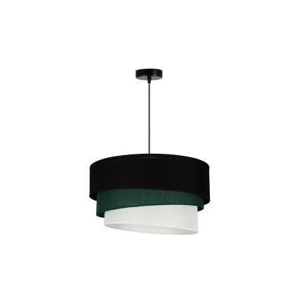 Duolla - Lustr na lanku TRIO 1xE27/15W/230V pr. 45 cm černá/zelená/bílá