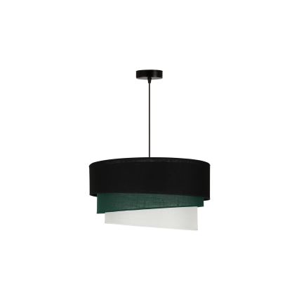 Duolla - Lustr na lanku TRIO 1xE27/15W/230V pr. 45 cm černá/zelená/bílá