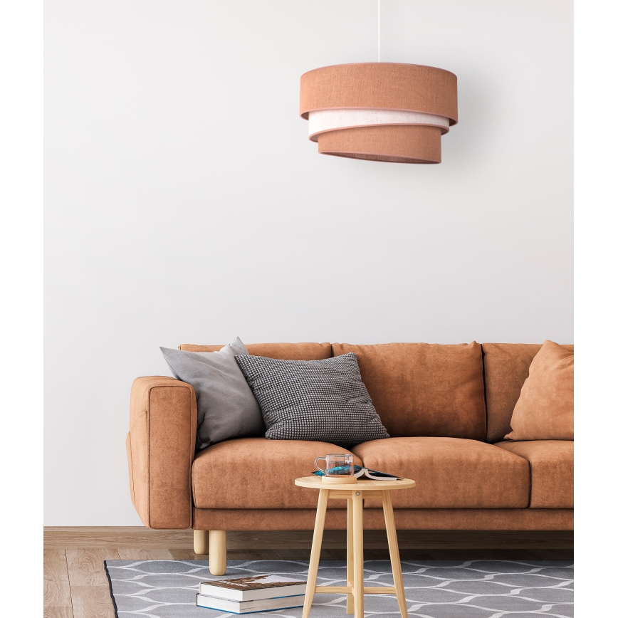 Duolla - Lustr na lanku TRIO 1xE27/15W/230V pr. 45 cm hnědá/béžová