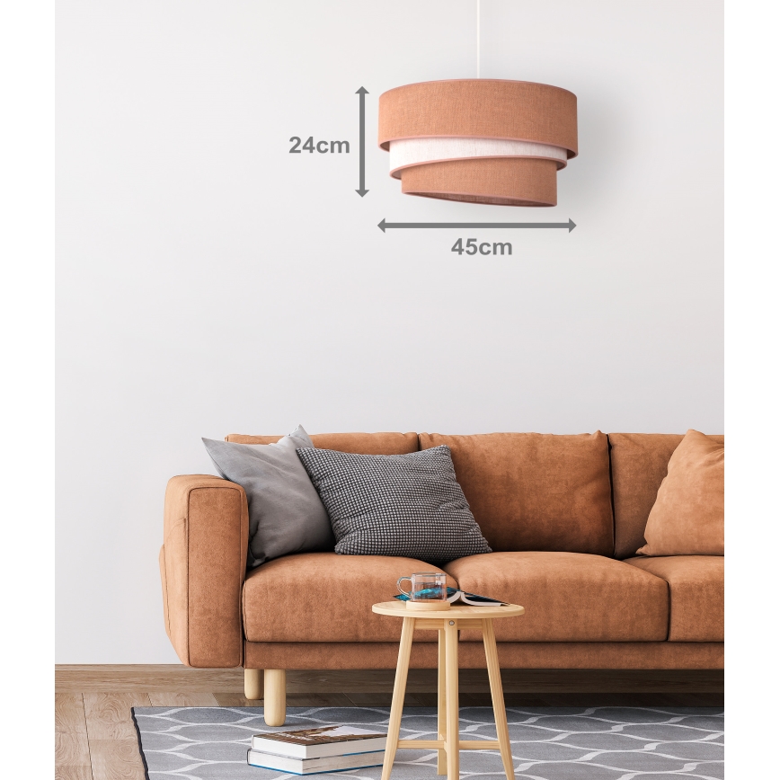 Duolla - Lustr na lanku TRIO 1xE27/15W/230V pr. 45 cm hnědá/béžová