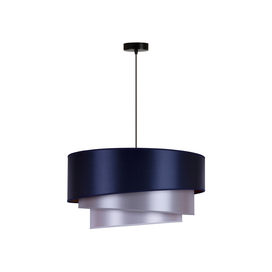 Duolla - Lustr na lanku TRIO 1xE27/15W/230V pr. 45 cm modrá/stříbrná/měděná