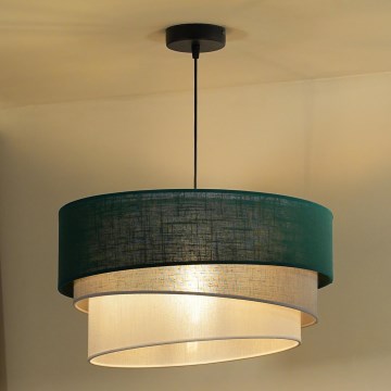 Duolla - Lustr na lanku TRIO 1xE27/15W/230V pr. 45 cm zelená/šedá/bílá