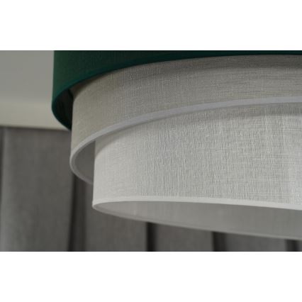 Duolla - Lustr na lanku TRIO 1xE27/15W/230V pr. 45 cm zelená/šedá/bílá