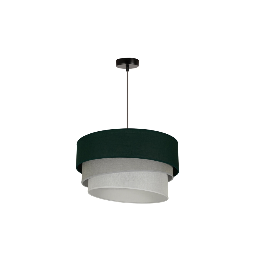 Duolla - Lustr na lanku TRIO 1xE27/15W/230V pr. 45 cm zelená/šedá/bílá