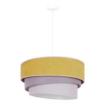 Duolla - Lustr na lanku TRIO 1xE27/15W/230V pr. 45 cm žlutá/šedá/bílá