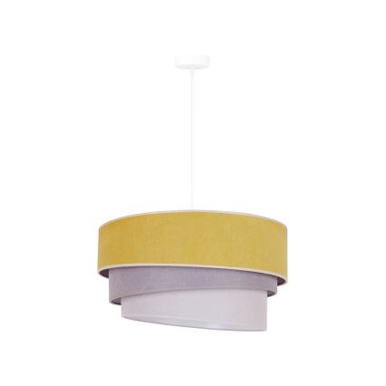 Duolla - Lustr na lanku TRIO 1xE27/15W/230V pr. 45 cm žlutá/šedá/bílá