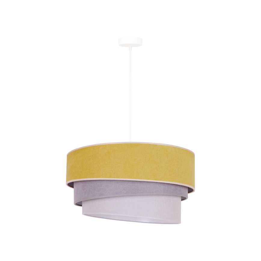 Duolla - Lustr na lanku TRIO 1xE27/15W/230V pr. 45 cm žlutá/šedá/bílá