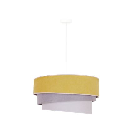 Duolla - Lustr na lanku TRIO 1xE27/15W/230V pr. 45 cm žlutá/šedá/bílá