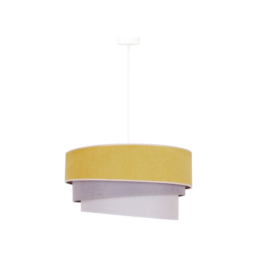 Duolla - Lustr na lanku TRIO 1xE27/15W/230V pr. 45 cm žlutá/šedá/bílá
