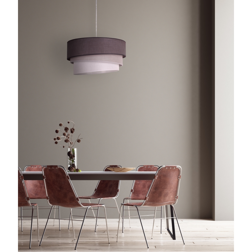 Duolla - Lustr na lanku TRIO 1xE27/40W/230V pr. 45 cm antracit/šedá/bílá