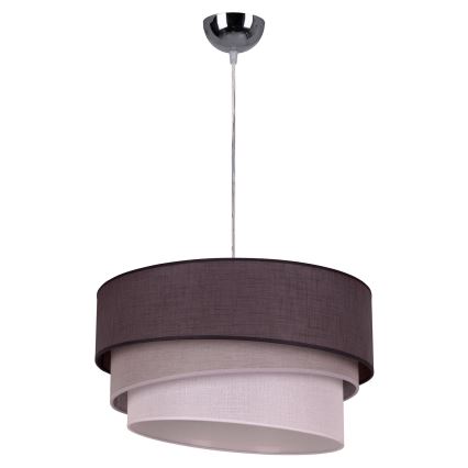 Duolla - Lustr na lanku TRIO 1xE27/40W/230V pr. 45 cm antracit/šedá/bílá