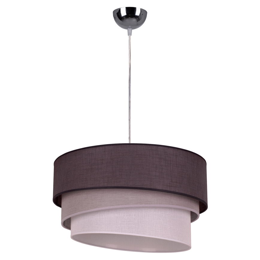 Duolla - Lustr na lanku TRIO 1xE27/40W/230V pr. 45 cm antracit/šedá/bílá