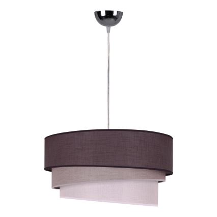 Duolla - Lustr na lanku TRIO 1xE27/40W/230V pr. 45 cm antracit/šedá/bílá