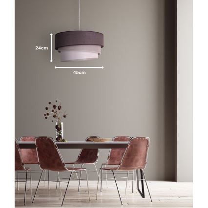 Duolla - Lustr na lanku TRIO 1xE27/40W/230V pr. 45 cm antracit/šedá/bílá