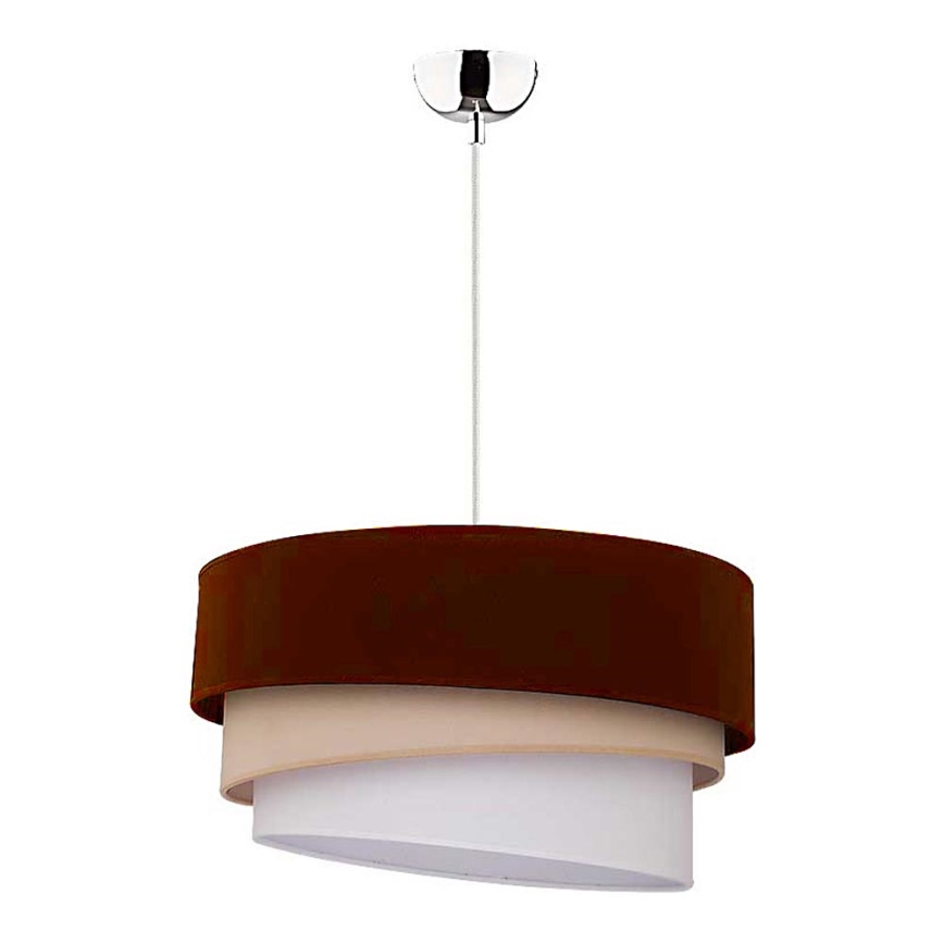 Duolla - Lustr na lanku TRIO 1xE27/40W/230V pr. 45 cm hnědá/béžová/bílá