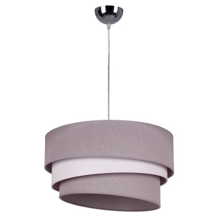 Duolla - Lustr na lanku TRIO 1xE27/40W/230V pr. 45 cm šedá/bílá