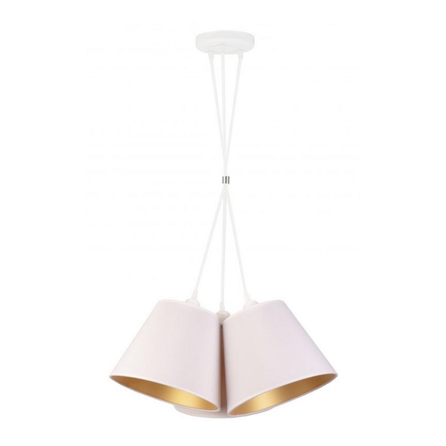 Duolla - Lustr na lanku TWIGGY 3xE27/40W/230V pr. 60 cm bílá