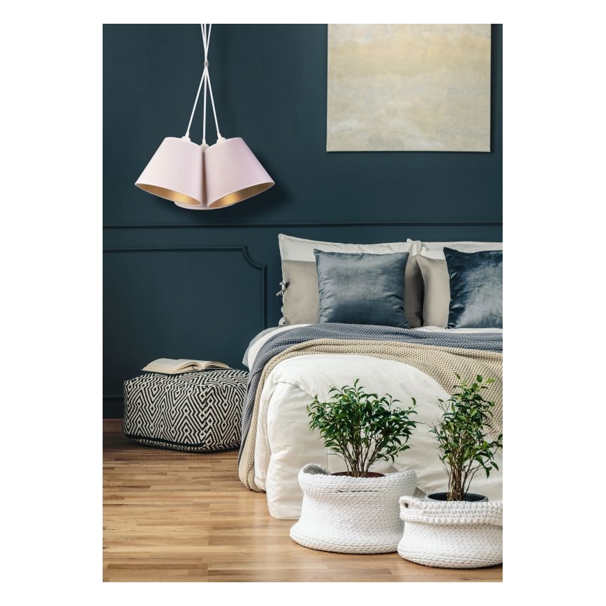 Duolla - Lustr na lanku TWIGGY 3xE27/40W/230V pr. 60 cm bílá