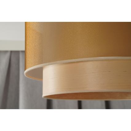 Duolla - Lustr na lanku WOOD BOHO 1xE27/15W/230V pr. 45 cm měděná/béžová