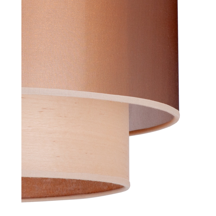 Duolla - Lustr na lanku WOOD BOHO 1xE27/15W/230V pr. 45 cm měděná/béžová