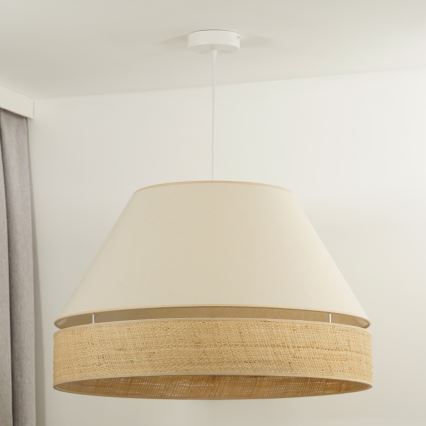 Duolla - Lustr na lanku YUTE AVIGNON 1xE27/15W/230V pr. 60 cm krémová/béžová