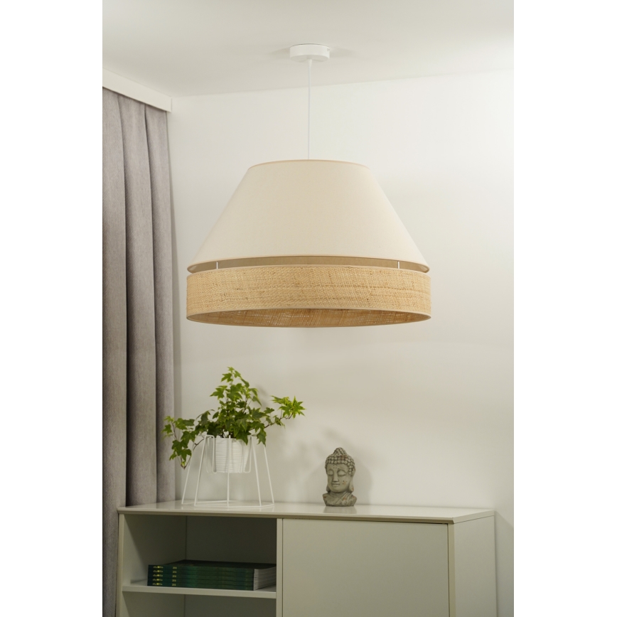 Duolla - Lustr na lanku YUTE AVIGNON 1xE27/15W/230V pr. 60 cm krémová/béžová